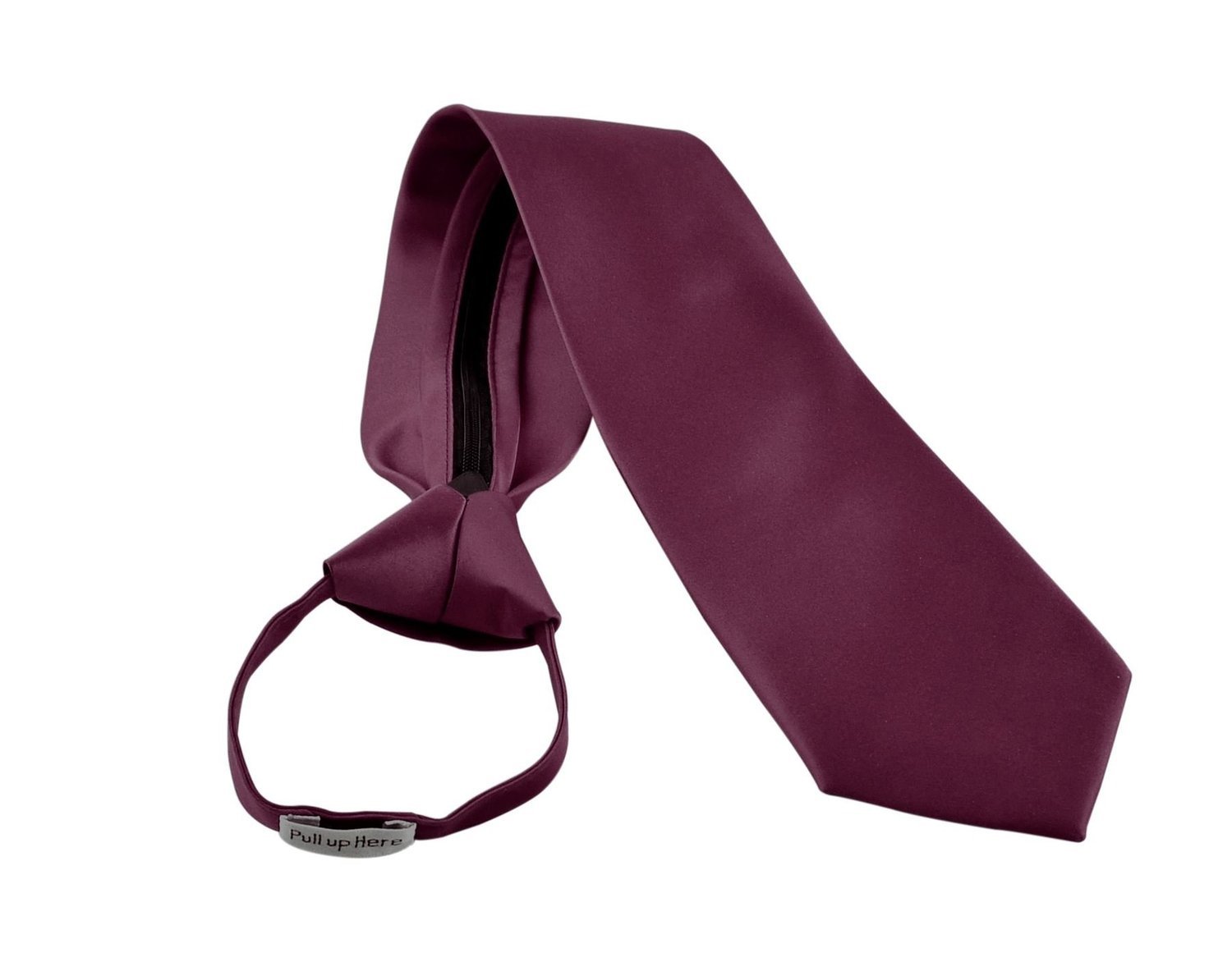 Romario Manzini Men's Zipper Tie Neckwear Collection - Raspberry