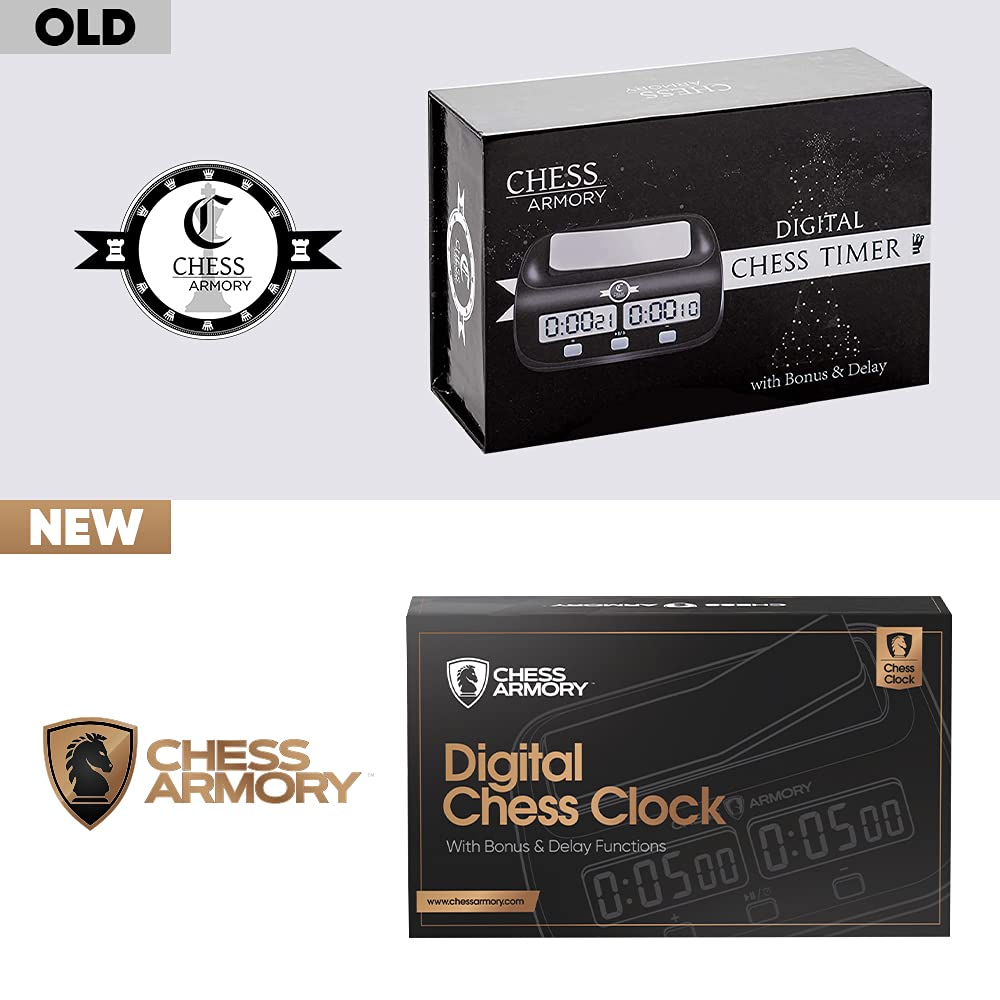 Chess Armory Digital Chess Clock Portable Timer with Tournament and