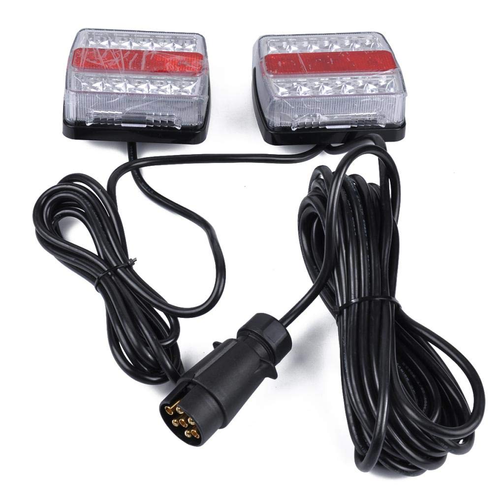 luz trasera del coche Luces LED impermeables para remolque de 12V, Kit luces freno/indicadoras/luces traseras, rojo + blanco
