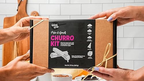 Miniatura 6 de Global Grub Kit de churro de bricolaje  Kit de churro casero incluye mezcla de churro, azúcar de canela, mezcla de inmersión de chocolate, juego de