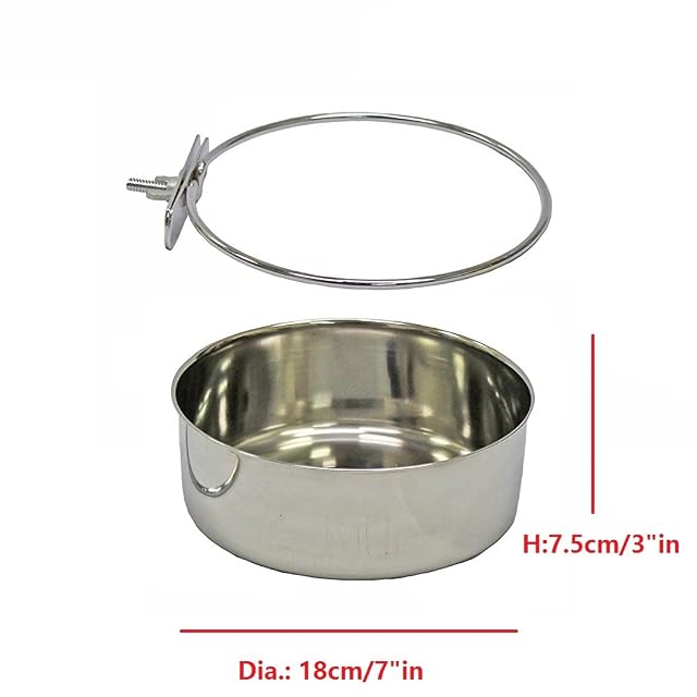 Foto 2 de 2 de Tazas de acero inoxidable con soporte de abrazadera, para perros y gatos