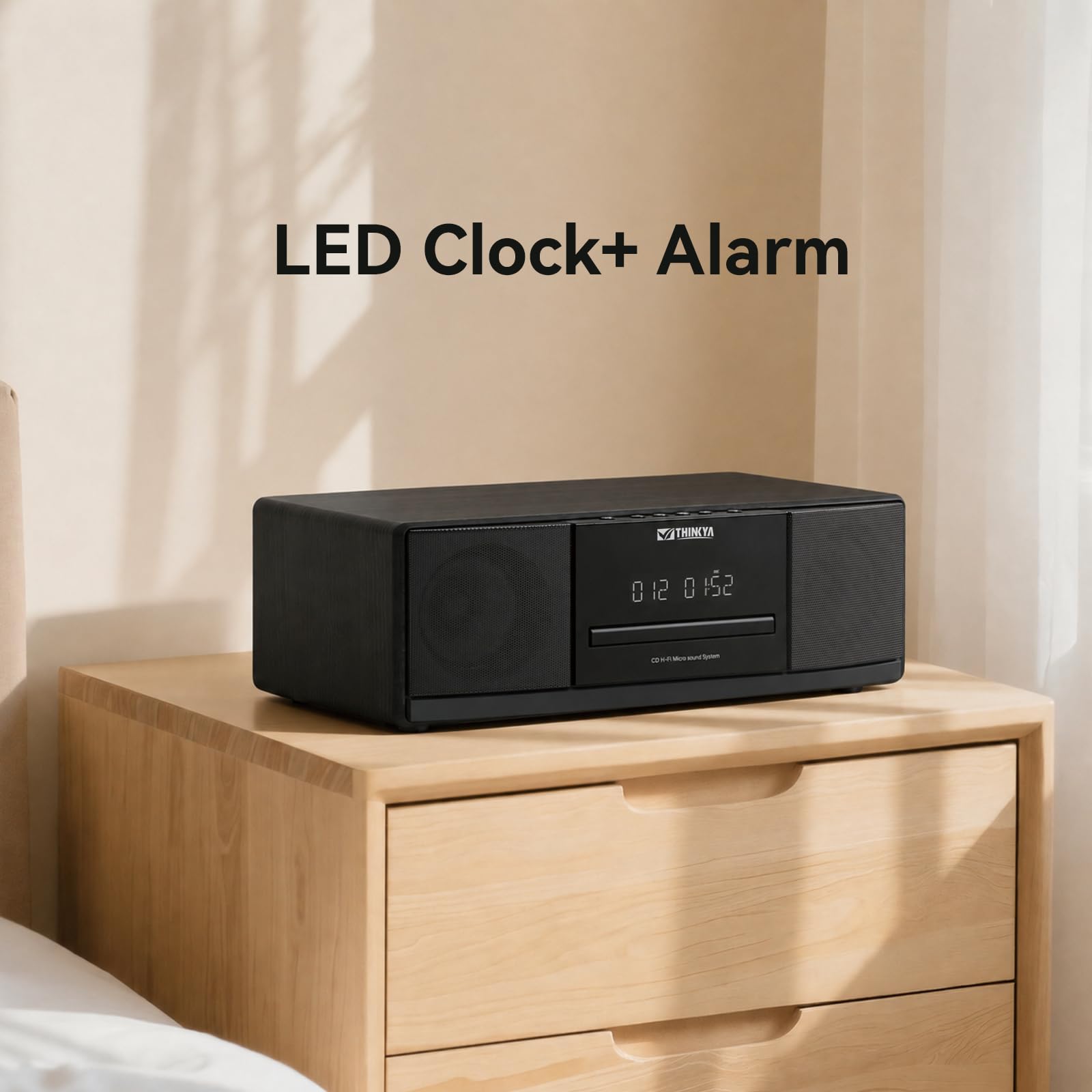 Microchaîne Hi-FI avec Lecteur CD, Bluetooth 6.0, Radio FM, 40W RMS