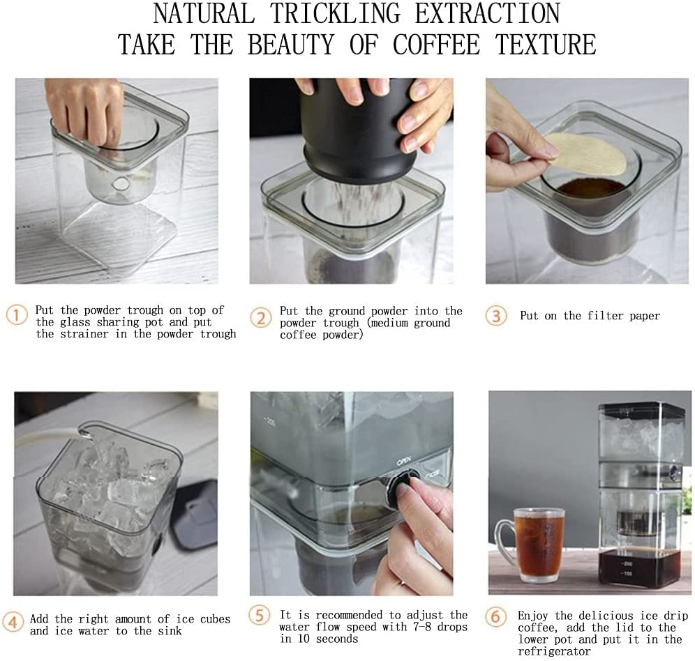 Cafetera de goteo en frío con filtro de acero inoxidable 500 mL miniatura 7