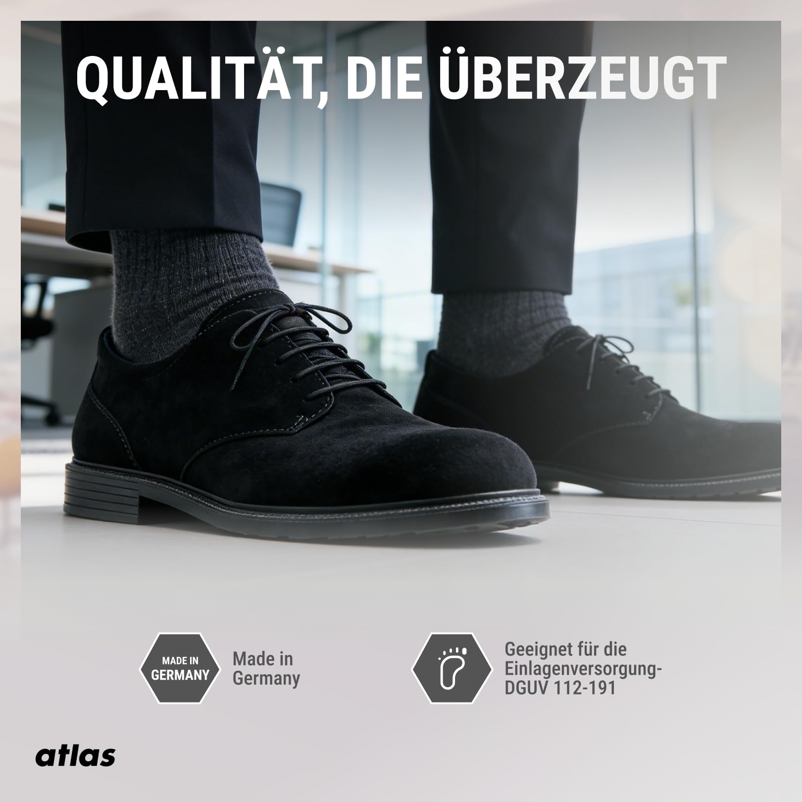 Atlas Office CX 50 S1 - Zapatos de Seguridad, Color Negro