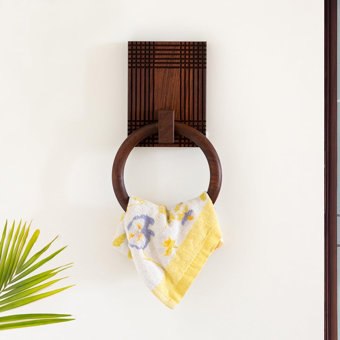 ExclusiveLane Checkered Frame Wooden Towel Ring Holder in Sheesham Wood | Handcrafted Towel Hanger for Bathroom Towel Holder Kitchen Towel Holder for Wash Basin Towel Ring (Sheesham Wood, Brwon) (B0CP776ZM9) Amazon Price History, Amazon Price Tracker