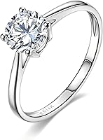IGI Certified 1-3 Carat Lab Grown Diamond Solitaire Engagement Ring 14K White Gold D-E Color VS1-VS2 Round Cut Women's Wedding Ring
