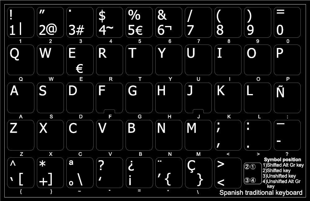 Amazon Com Spanish New Non Transparent Keyboard Labels Black Background Electronics Amazon Com Spanish New Non Transparent Keyboard Labels Black Background Electronics