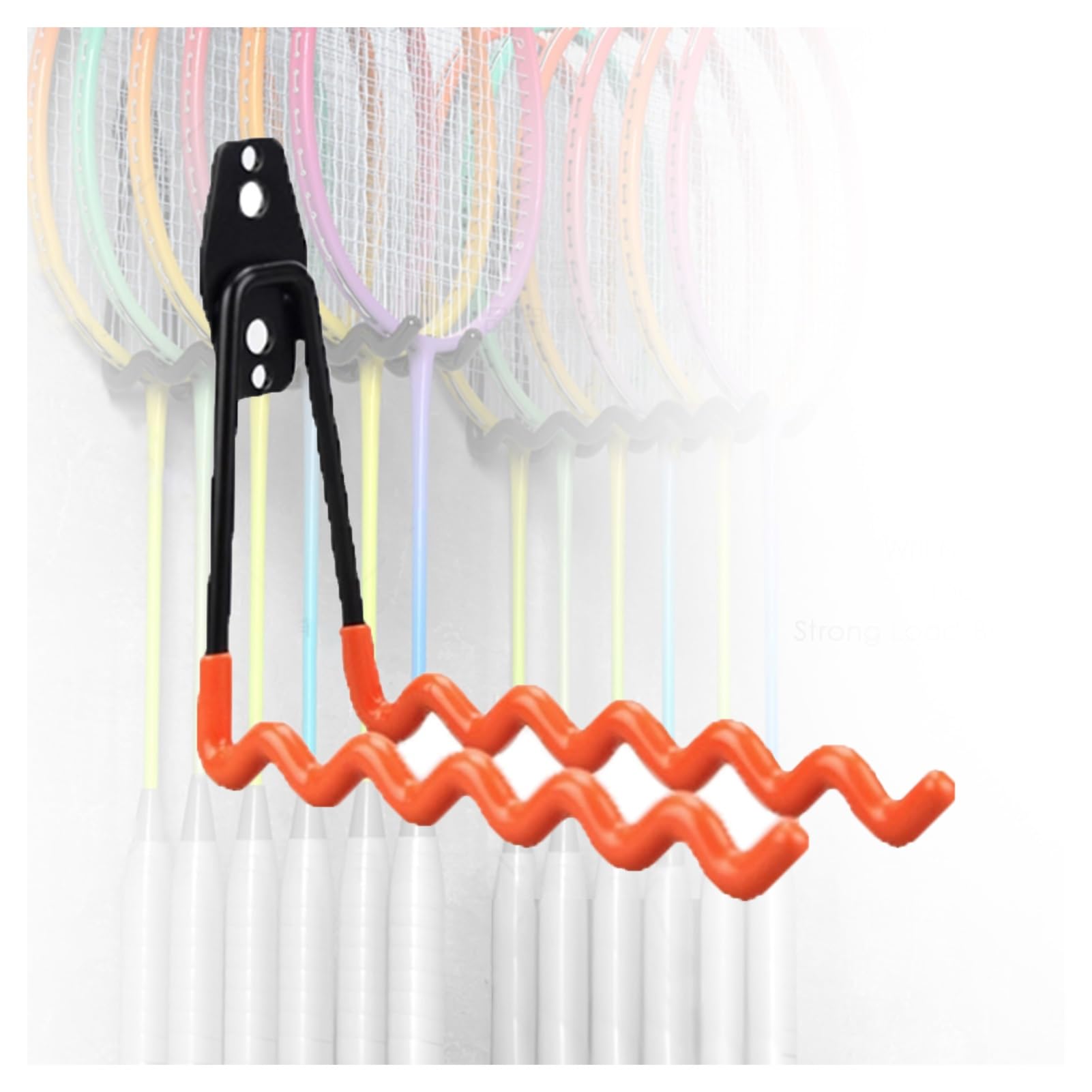 Tennis Racket Storage Rack,Wall Mounted Tennis Racket Display Rack, Badminton Racket Holder Hold 6 Racks, for Badminton Rackets Tennis Rackets Table Tennis Rackets(Orange)