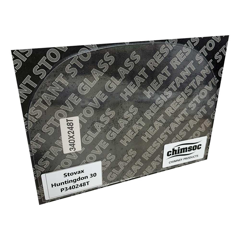 Chimsoc Replacement Stove Glass - Stovax Huntingdon 30 (340mm x 248mm Arched Top)