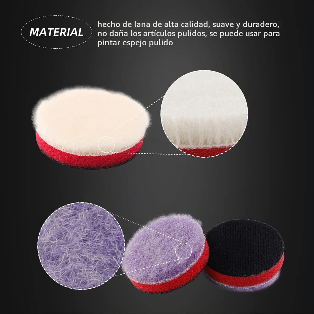 SPTA esponja de cera para pulir el coche, almohadillas de pulido planas de 6 pulgadas (150 mm)
