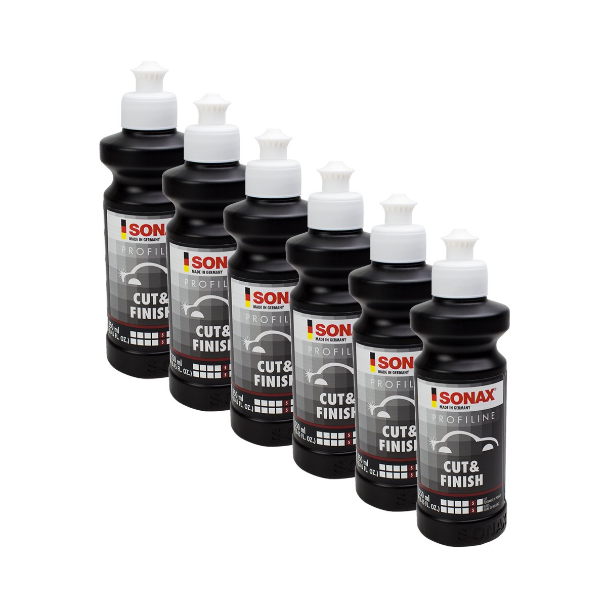 SONAX 6 x 02251410 ProfiLine Cut & Acabado silikonfrei Lija abrillantador Tube 250 ML