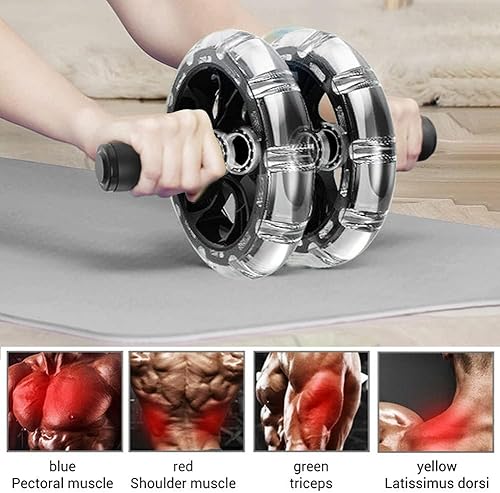 Miniatura 3 de Rueda de rodillo para abdominales, kit de ruedas de ejercicio abdominal, barra de flexión, equipo de gimnasio en casa para hombres y mujeres,