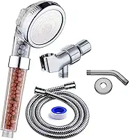 Chuveiro de Alta Pressão com Filtragem - 3 Saídas de Água (Jato, Chuva, Massagem) - Kit Completo com Acessórios - Puro e Suave