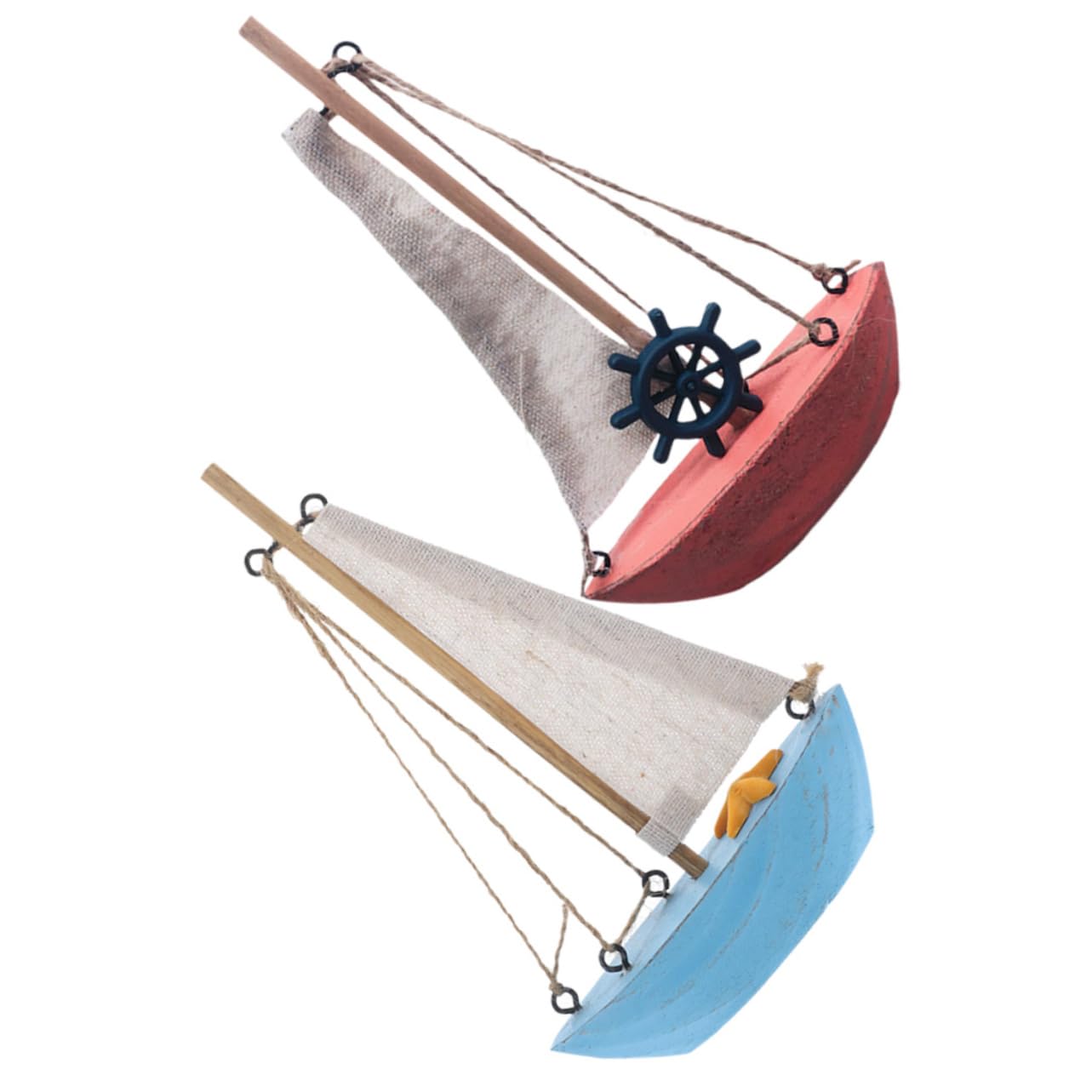 STOBAZA 2Pcs Mediterranean Sailboat Models Nautical Tabletop Decor for Office Home Bedroom Lightweight Chic Design for Interior Decoration Coastal Themed Spaces