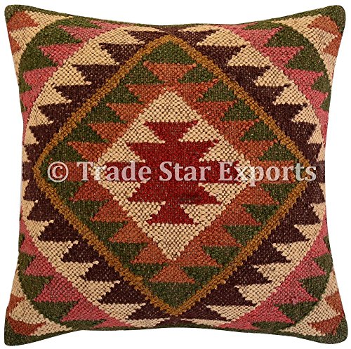 Tradestar - Funda de cojín de yute indio tejida a mano, almohada Kili