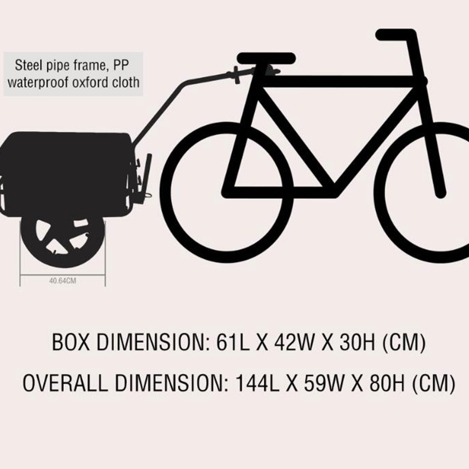 Remolque de Carga para Bicicleta, Coche para Bicicleta, Remolque Universal Desmontable para Bicicleta, Coche con Ruedas