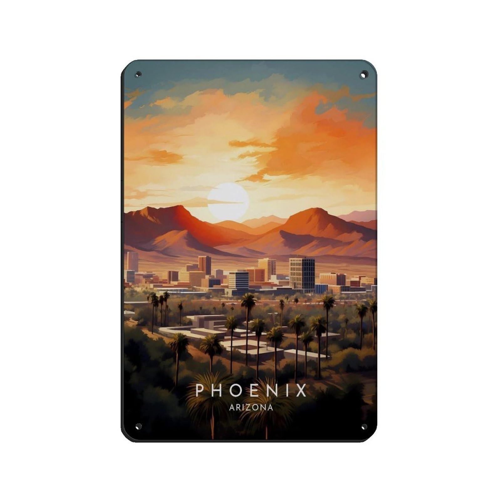 Lxwnze 20L X 30W Cm Phoenix Travel- United States Tin Sign Vintage Metal Pub Club Cafe Bar Home Wall Art Decoration Poster Retro 8X12inch(20X30cm)