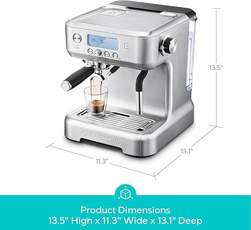 Miniatura 9 de CASABREWS Neutron Pro - Máquina de café expreso con caldera doble, cafetera espresso de 20 barras con espumador de leche automático y pantalla LCD,