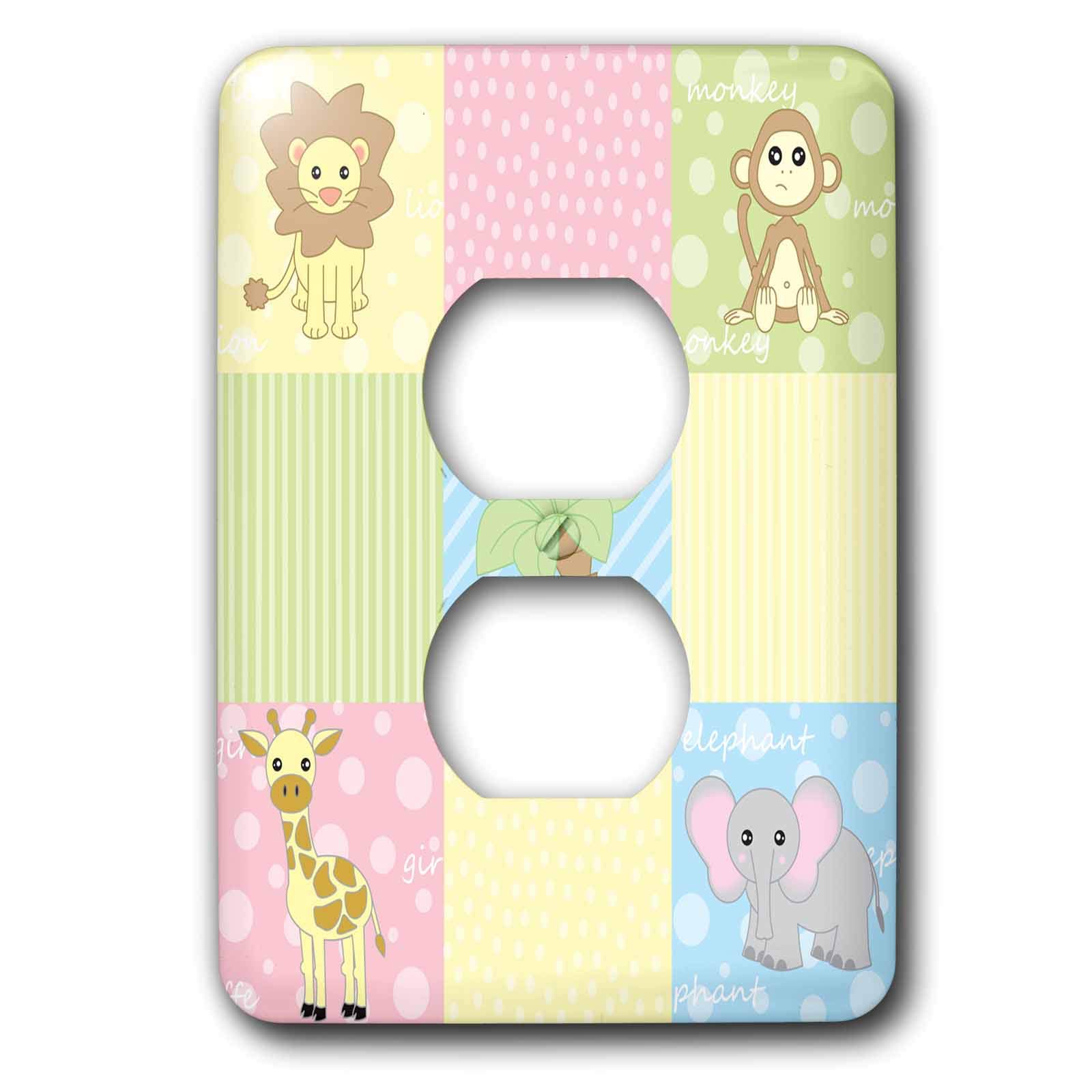 Bébé animaux de la jungle cache-prise 2 fentes pastel 3drose LSP 13839 6