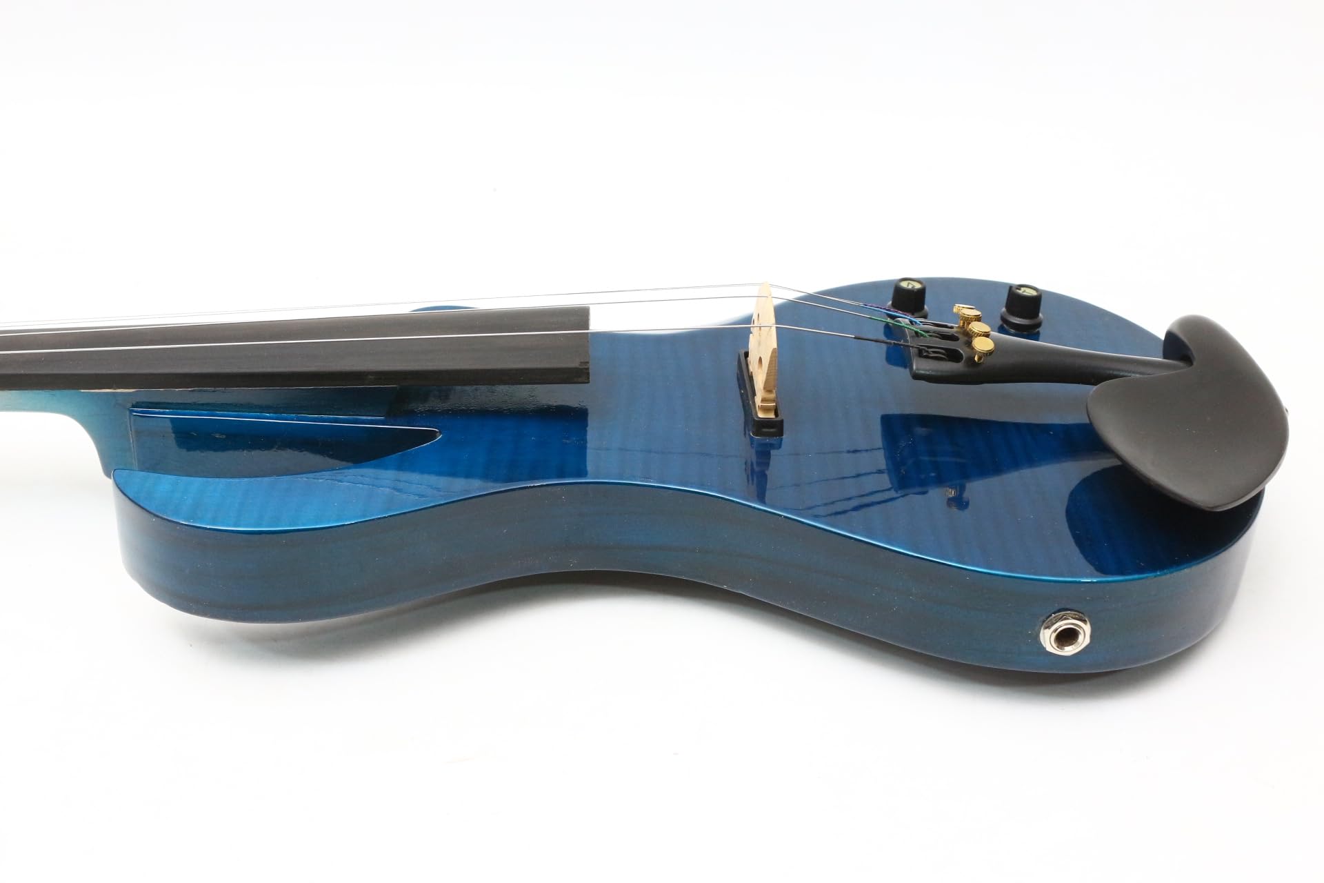Violino Elettrico 4/4 di Dimensioni Standard, Kit per Violino Elettrico a 5 Corde, Corpo in Legno massello con Accessori in Ebano, Suono Potente a Forma di Chitarra, Custodia, Archetto (Blue