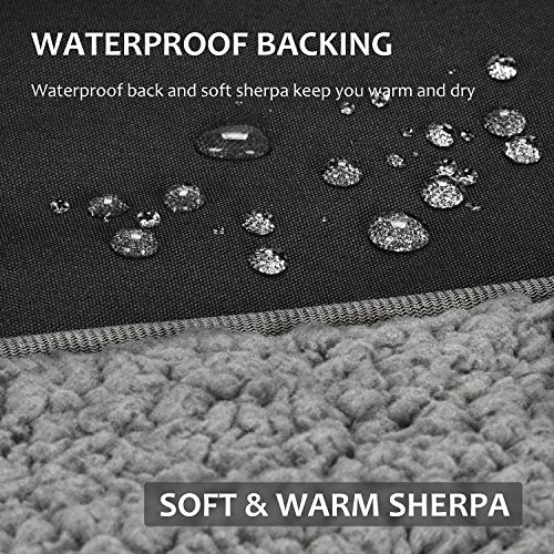 Tirrinia Large Waterproof Outdoor Blanket, Soft Warm Windproof Stadium Blanket with Sherpa Fleece and Foldable for Outdoor Sport, Baseball, Football, Beach, Concerts, Car,59" x 79"