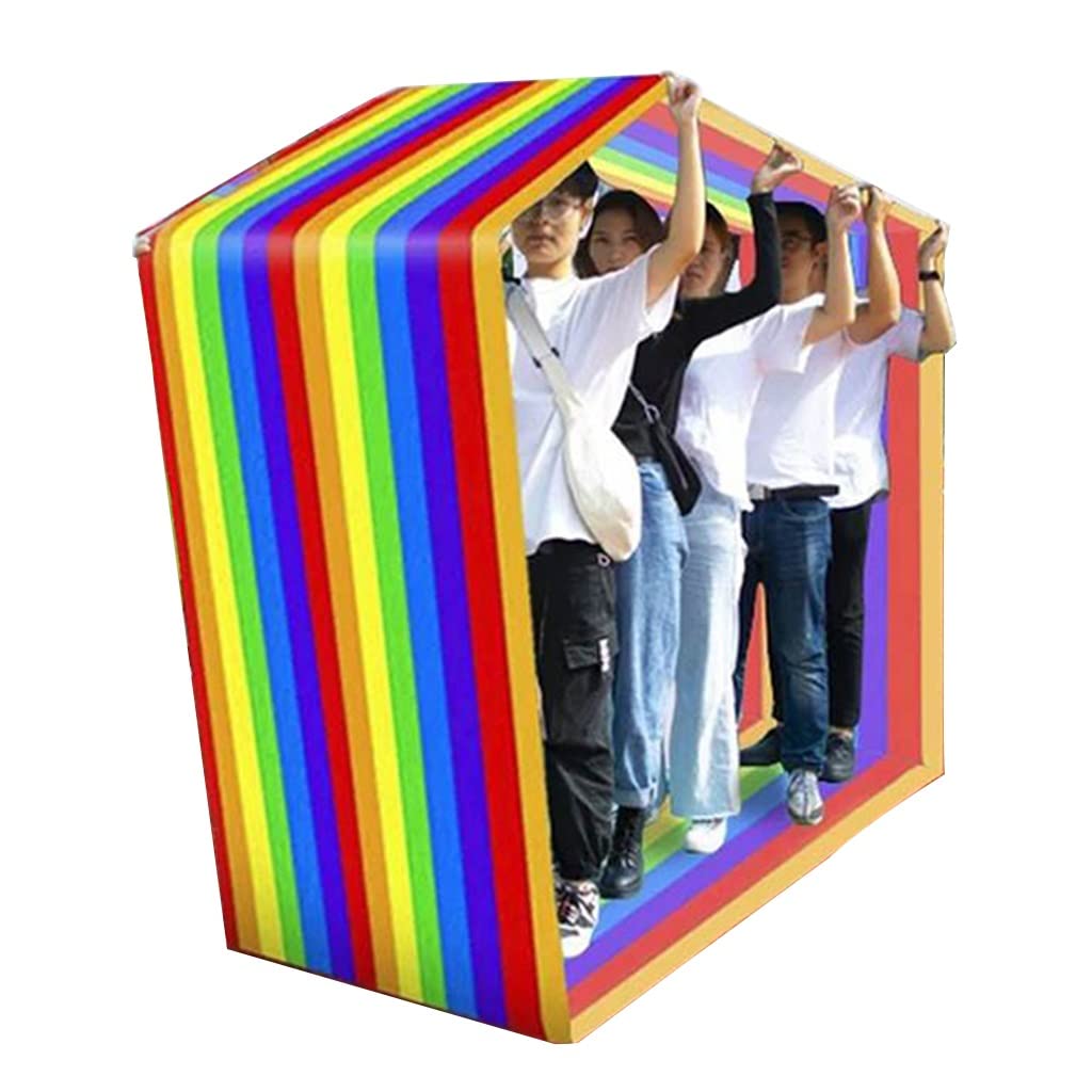 Gioco da Giardino Tappetino da Corsa per Gioco di Squadra da Prato All'aperto, Tappetino da Corsa Arcobaleno per Bambini Adulti Divertenti, Attrezzatura per Giochi di Team Building