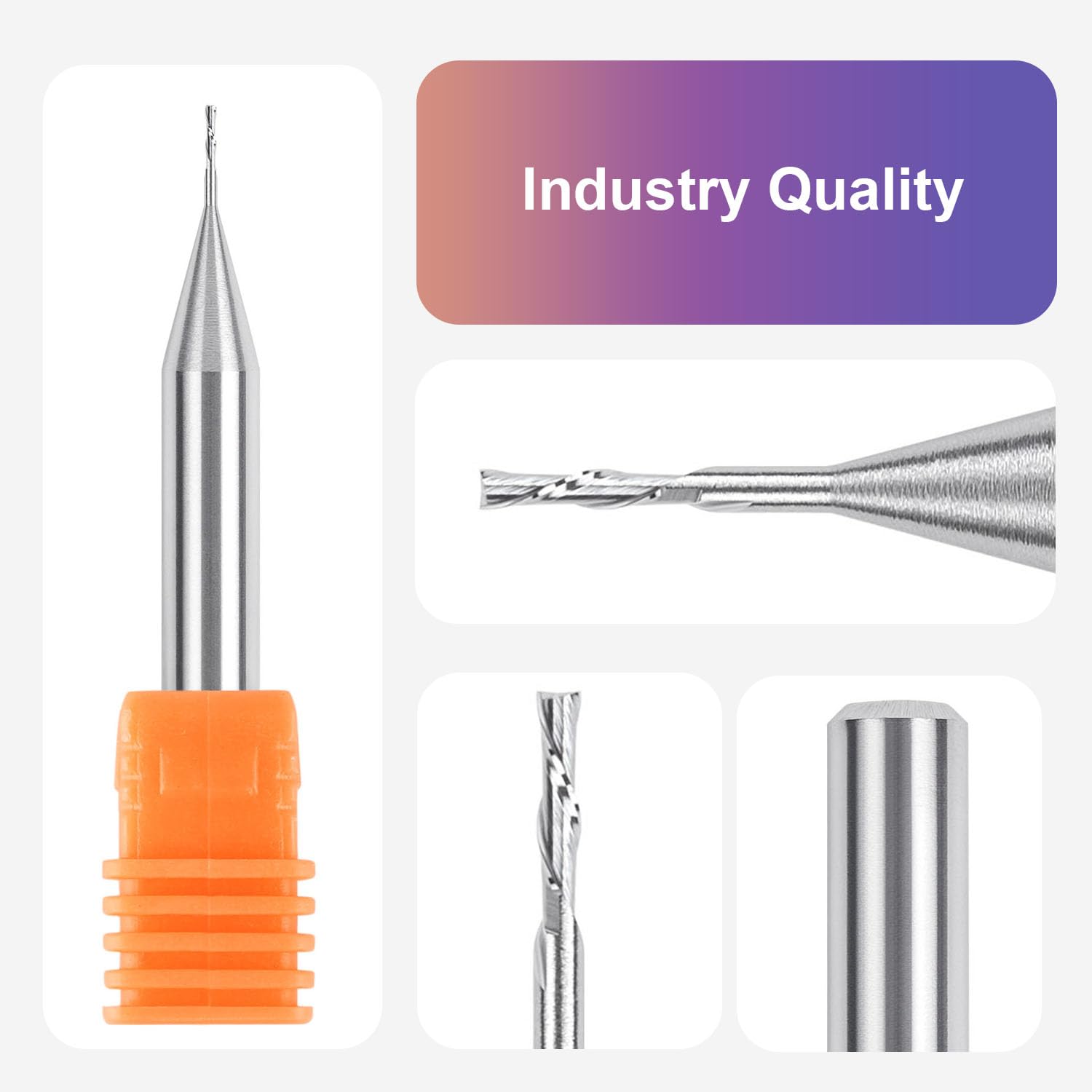 SpeTool 1/32 Zoll Downcut Inlay Router Bit mit 1/4 Zoll Schaft Hartmetall CNC Router Bit Schaftfräser Holzbearbeitung Schlitz Schnitzen Gravurwerkzeug