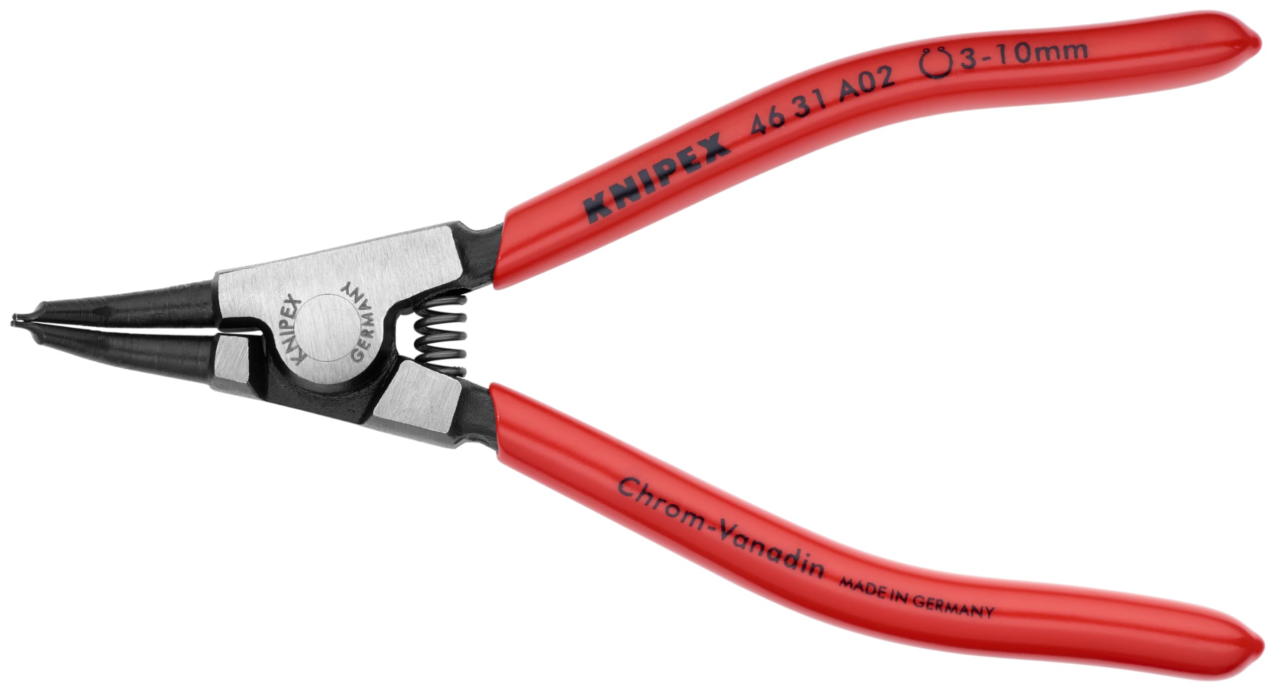 Knipex 4631A02 External 45 Degree Angled Retaining Ring Pliers 5-Inch, Red and Silver