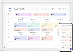 Agenda digital inteligente de 10,1 polegadas e tabela de tarefas, tela sensível ao toque IPS HD, planejador familiar inteligente, moldura digital para agendamento perfeito - compartilhe fotos/vídeos