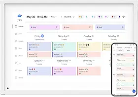 Agenda digital inteligente de 10,1 polegadas e tabela de tarefas, tela sensível ao toque IPS HD, planejador familiar inteligente, moldura digital para agendamento perfeito - compartilhe fotos/vídeos