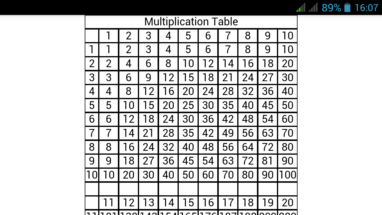 10 to 20 Multiplication Table - Aplicativo na Amazon Appstore