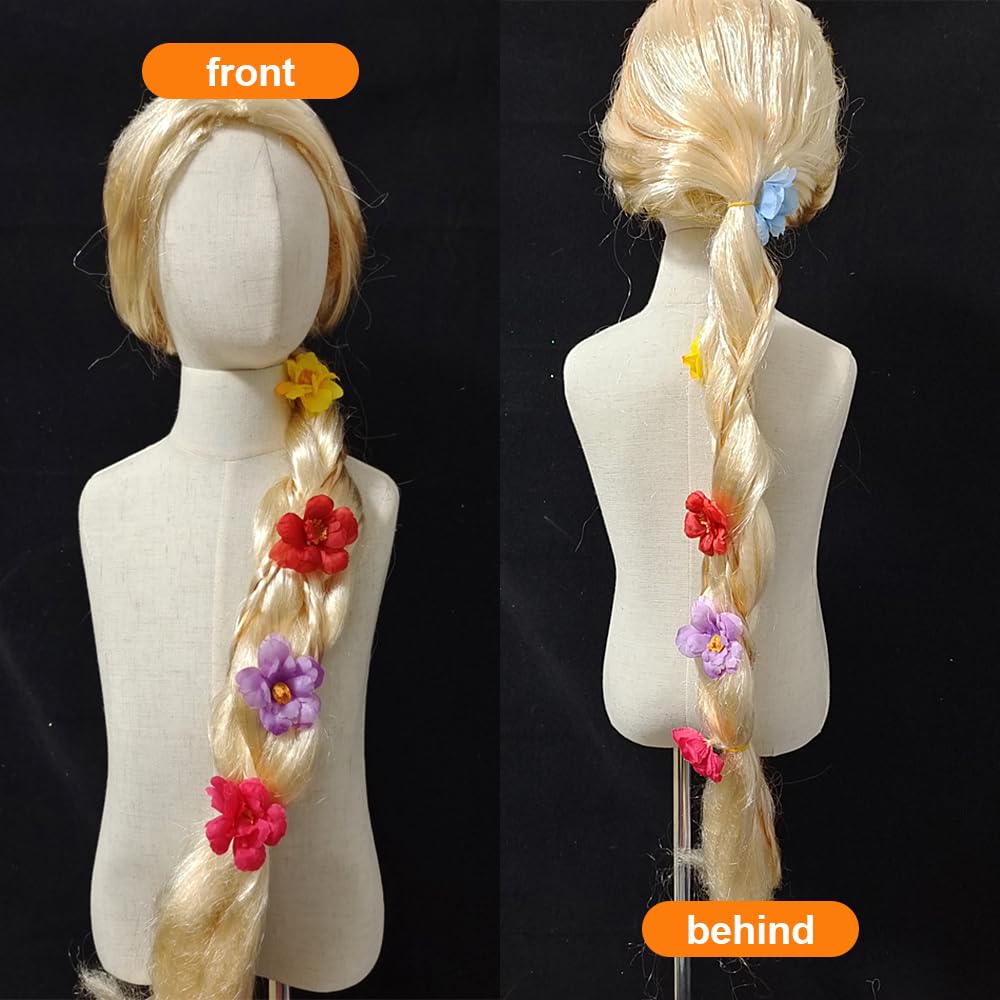 Parrucca Bionda Rapunzel Per Bambine - Trecce Lunghe 85 Cm Per Travestimenti E Gioco