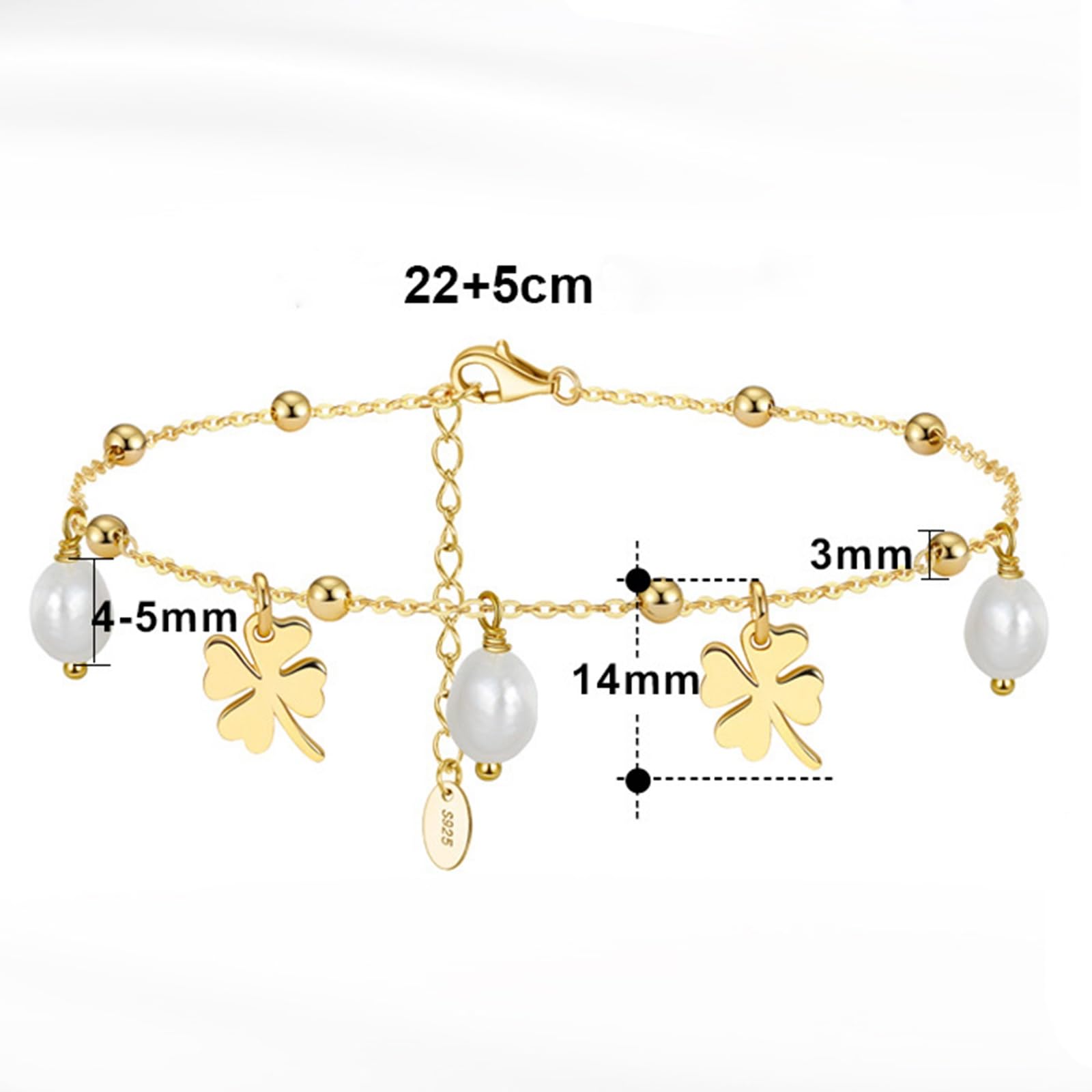 Cavigliere Argento 925 Donna, Cavigliera Donna Sexy Catena di Perline con Foglie e Perle, Bracciali alla Caviglia da Spiaggia Piede Catena Cavigliere Regolabili per Donne