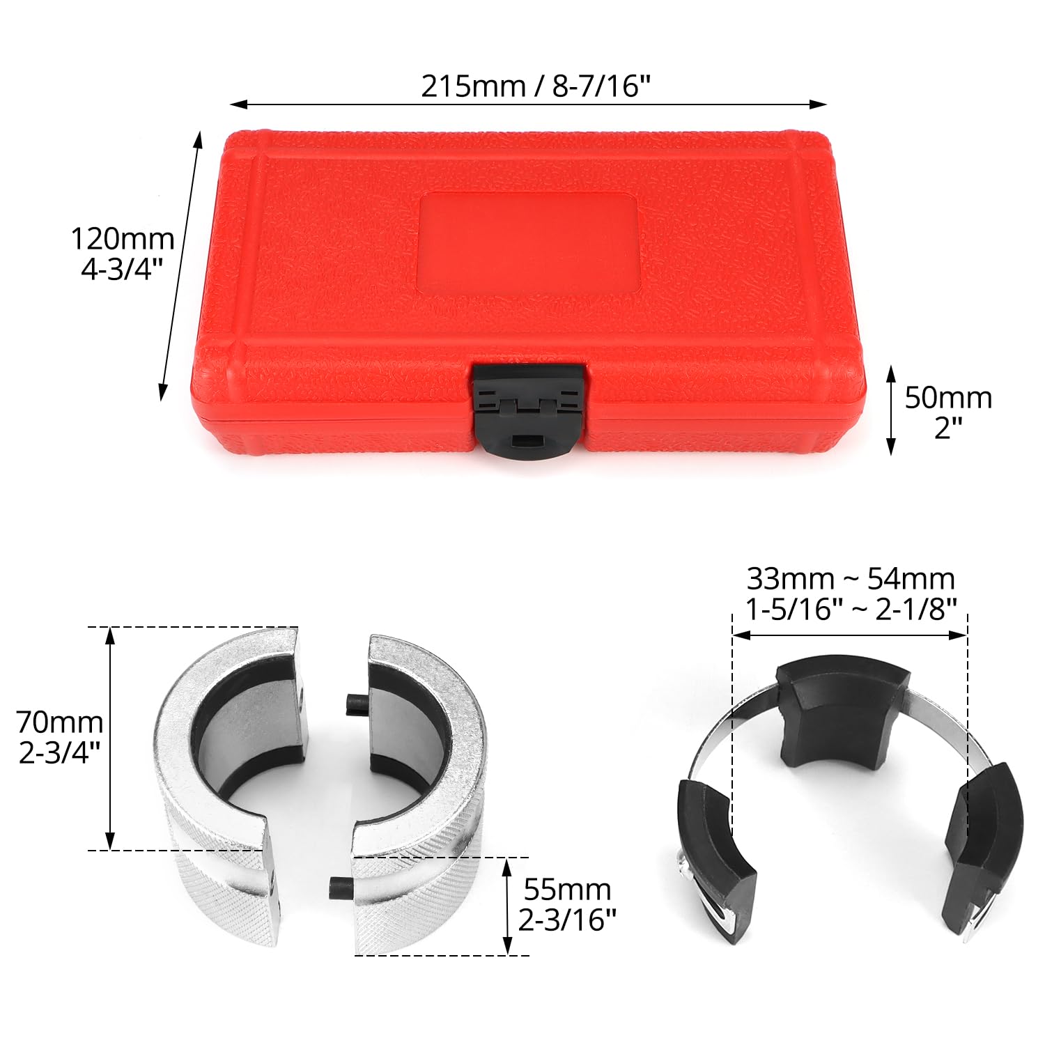 QWORK® Forcella Regolabile Strumento per Moto, 33-54 mm Strumento di Tenuta per Forcella, per Forcelle Convenzionali e Inverse
