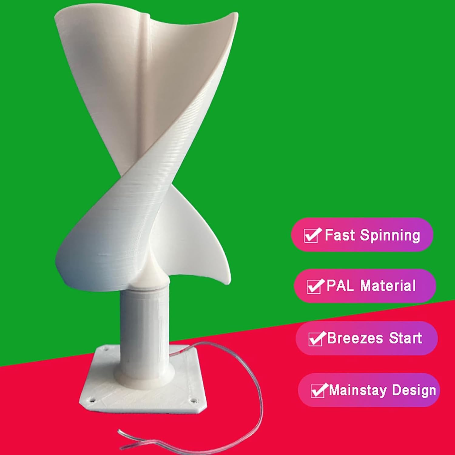 Turbina Eólica Vertical En Espiral, Generador Eólico, Generación De Energía Eficiente Y Diámetro De Rotación De 150 Mm, Funcionamiento Silencioso Y Fácil De Instalar, para Clases Magistrales.