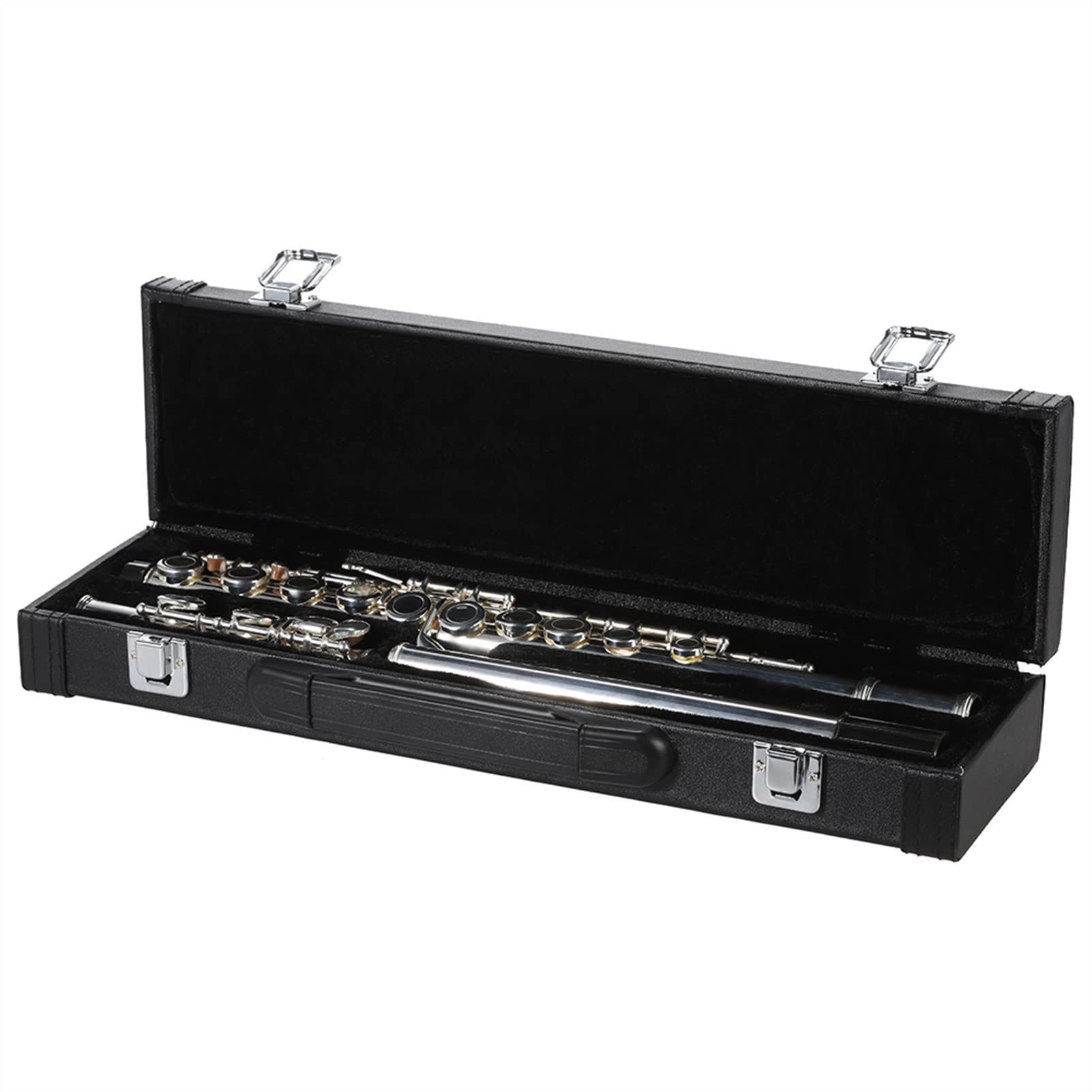 ZUZU Concierto Flauta C Clave Flauta Cupronickel Plateado Plateado 16 Agujeros Cerrados con Carcasas Destornillador Instrumentos De Viento Kit Flauta