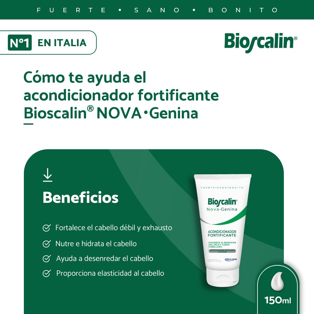 Bioscalin NOVA·Genina 150ml - Balsamo fortificante - Favorisce il benessere dei capelli e del cuoio capelluto - per donna e uomo