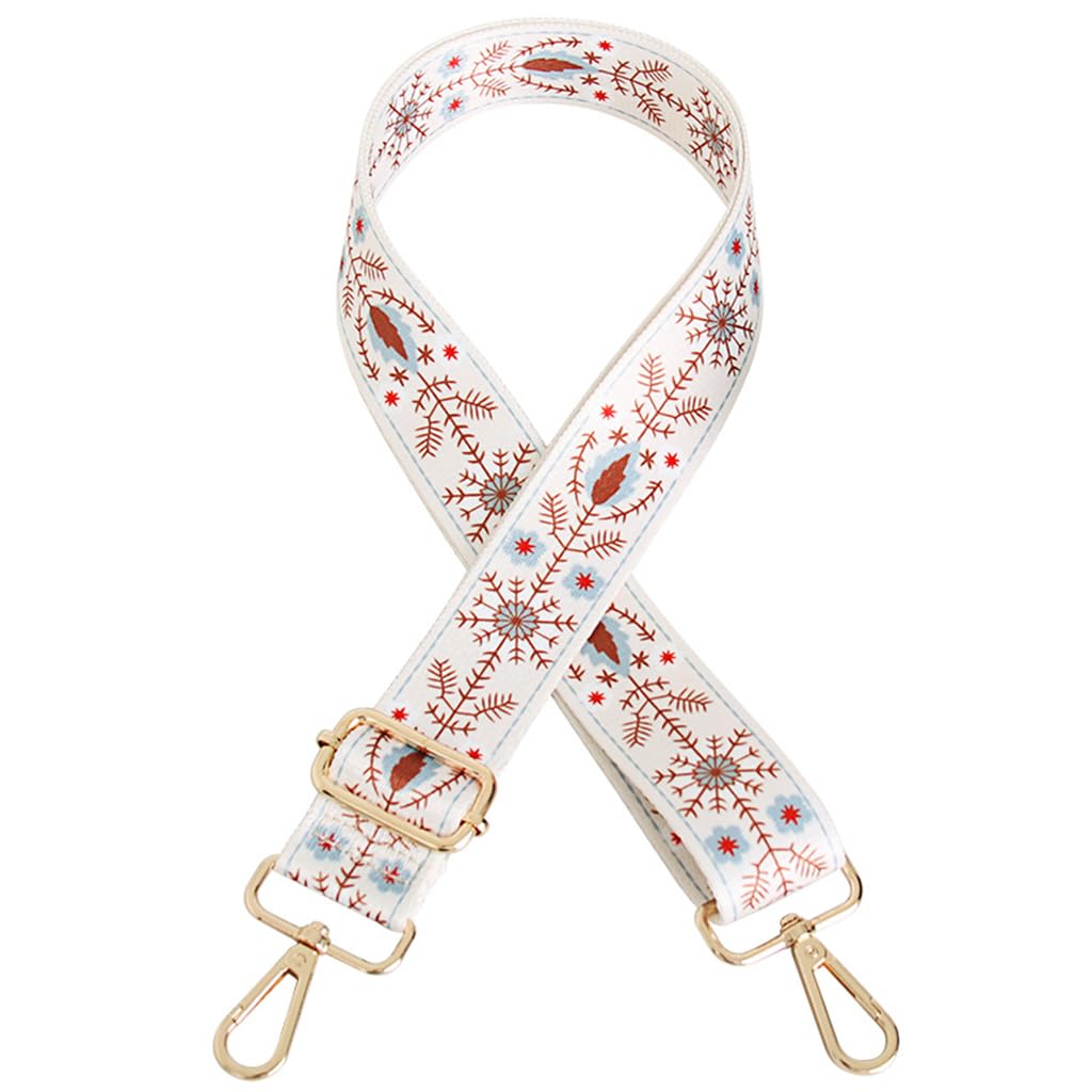 ZIBUYU® Wide Shoulder Strap for Bags - Fashion Print With Golden Buckles, 48-140cm Adjustable Replacement Strap for Crossbody, Sling, Tote, Handbag