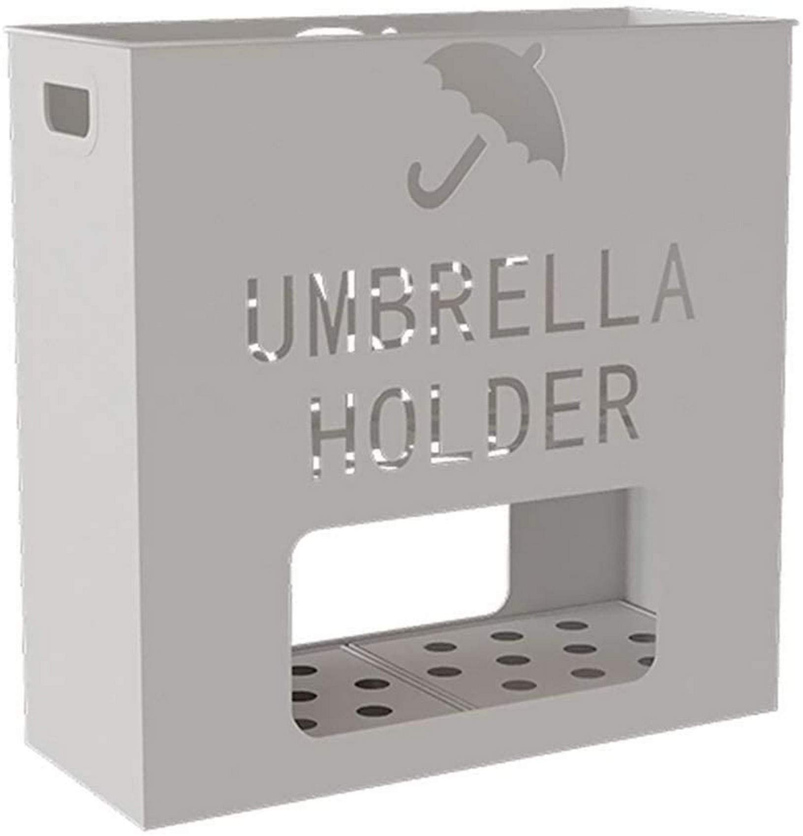 Umbrella Stand Racks,Black Gold White Large-Capacity Commercial,Metal Holder for 22,Hotel Bank Office Cue,50 * 20 * 50cm (White)