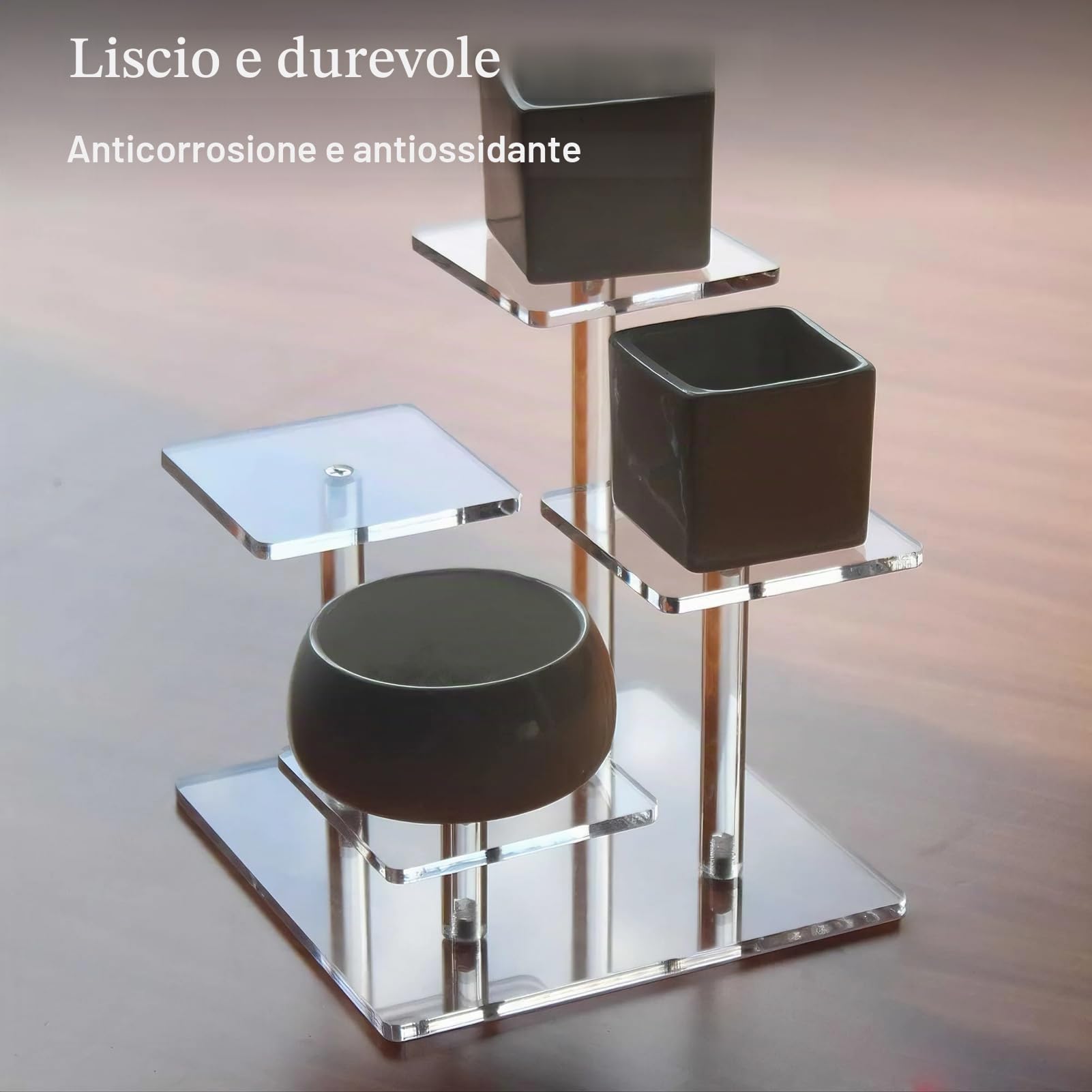 Espositore in Acrilico, Espositore Profumi Trasparente Riser i, Stand Multi-Livello per Cupcake, Dessert, Cosmetici e Collezionabili, Supporto Robusto e Facile da Montare,
