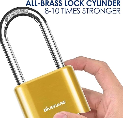 Miniatura 6 de Cerradura de combinación de 4 dígitos, candado de metal resistente, cerraduras de aleación para exteriores con grillete largo de acero endurecido,