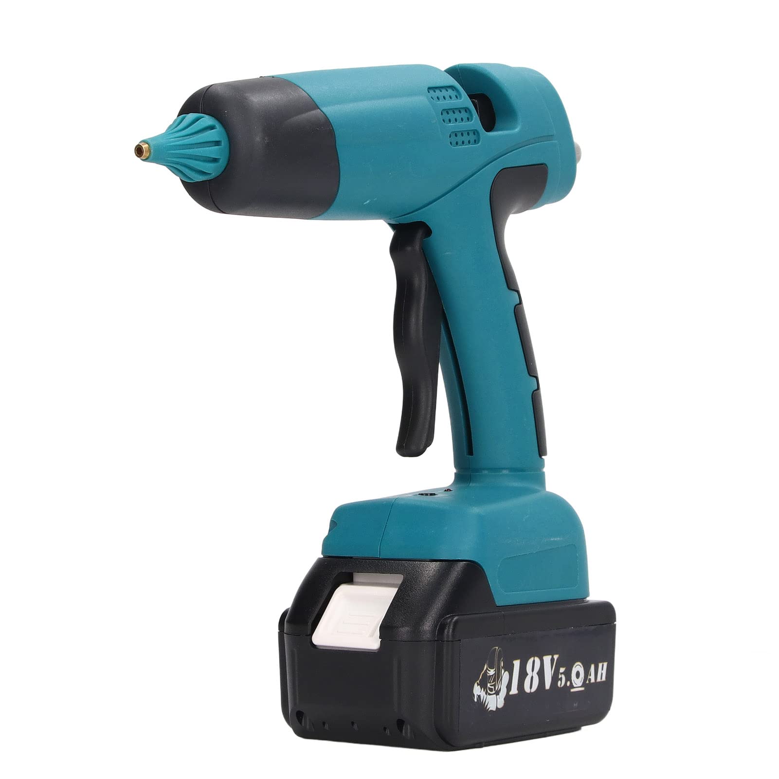 Pistola per Colla a Caldo, Senza Fili, 60 W, Riscaldamento PTC, Preriscaldamento Rapido, 3-5 Minuti, Ugello in Metallo, Perdita, Display LED, Impugnatura Ergonomica, per Artigianato,