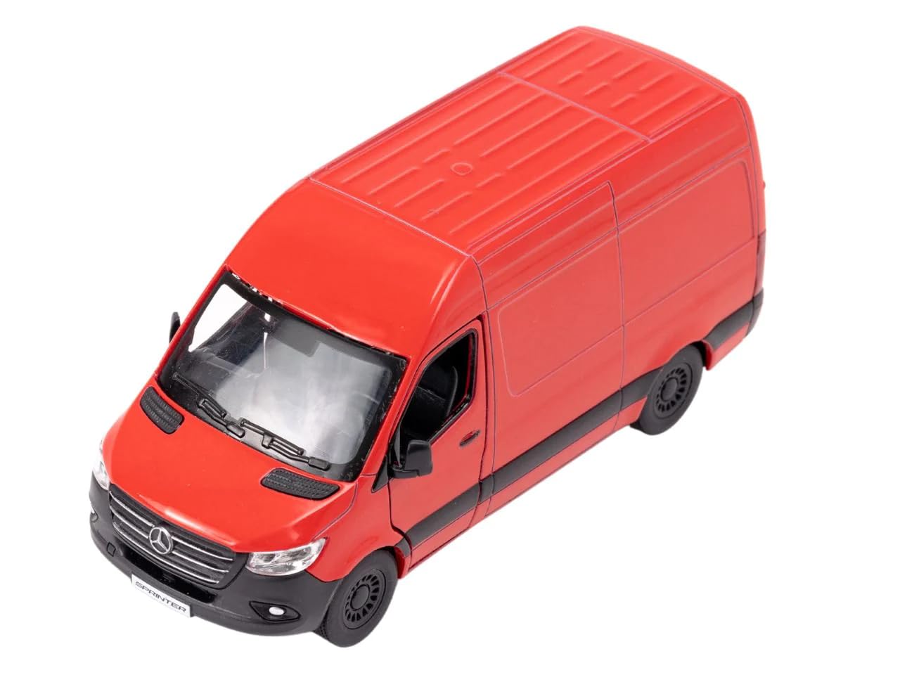 Easy Toys Model Car Compatible with Mercedes Sprinter. Van Toy Scale with Doors that Open. Automotive Modelling (Sprinter Red)
