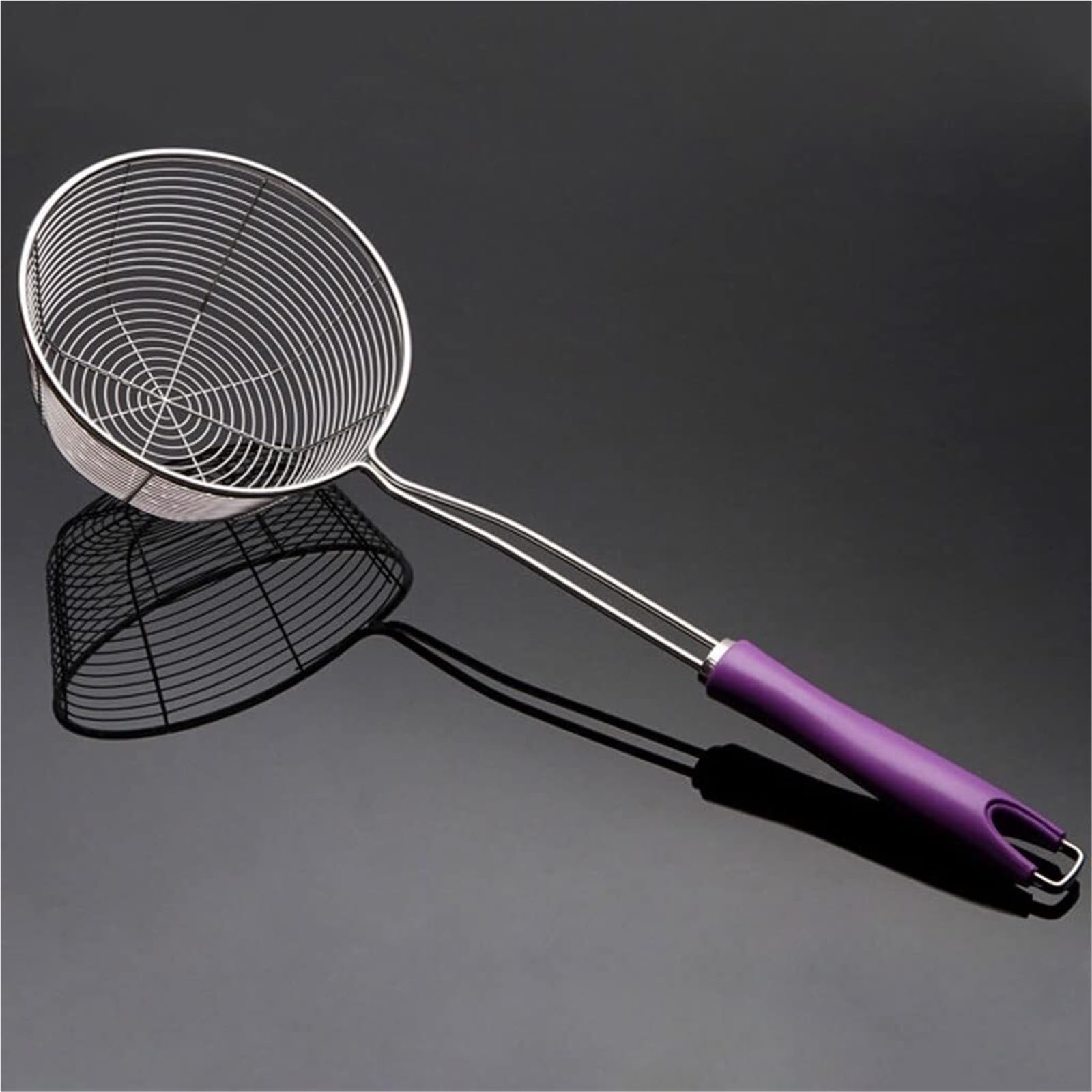 Sitko Durszlak Do Gotowania Sito Do Makaronu Ze Stali Nierdzewnej Smażenie W Gorącym Garnku Durszlak Gadżety Kuchenne łyżka cedzakowa(Purple,39cm)