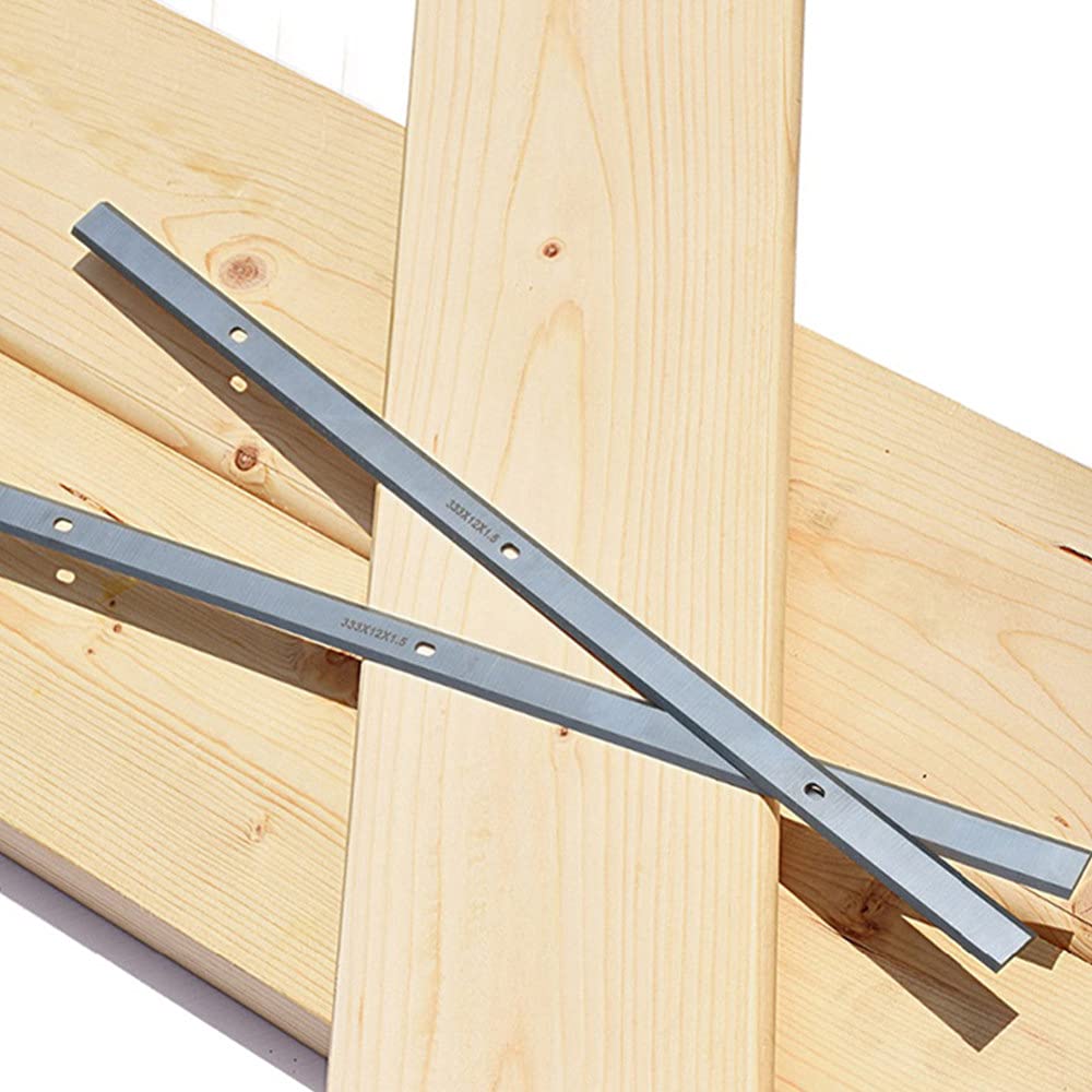 2/4 piezas 13 '' Cuchillas de cepillado de acero de alta velocidad Cuchillas de cepillado de madera eléctricas industriales reemplazables Herramientas de carpintería 333 * 12 * 1,5 mm, como se muestra
