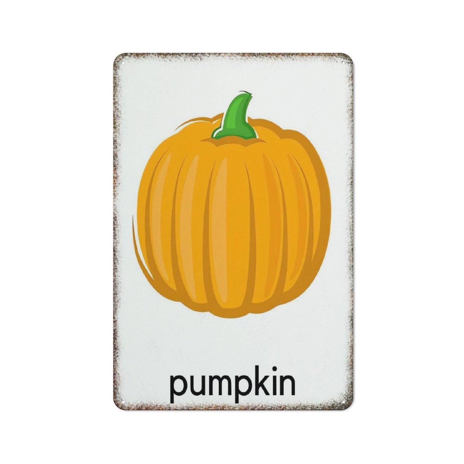 Fresh Pumpkin Vegetable Embossed Novelty Metal Sign Humorous Style Home Cafe Bar Wall Decor 8x12 Inch