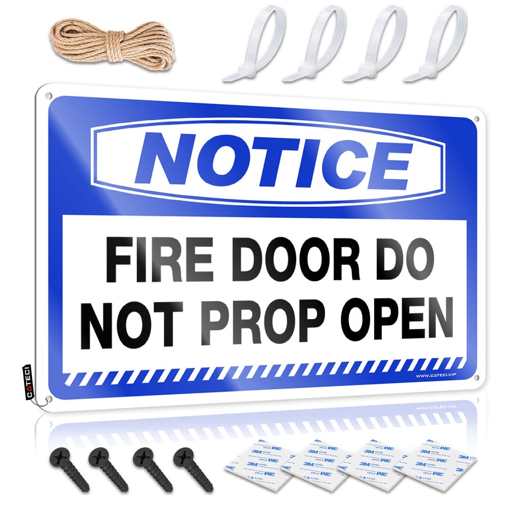 Garage Accessories For Man Cave Notice Fire Door Do Not Prop Open Tin Sign Stuff For Your Room Funny Saying Tin Signs