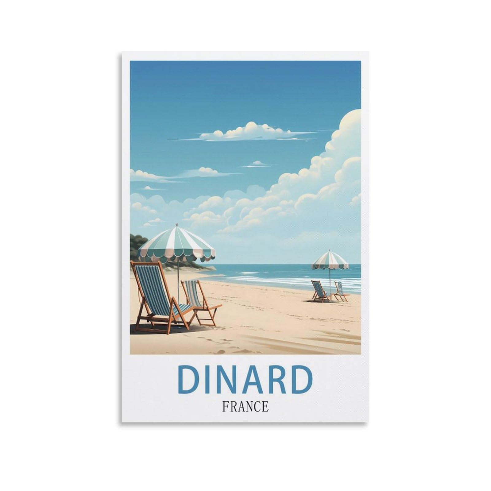 Lolwnni Unframe-Style Dinard France Vintage Travel Poster 08X12inch(20X30cm) Canvas Wall Art Print Picture Paintings For Living Room Bedroom Decor