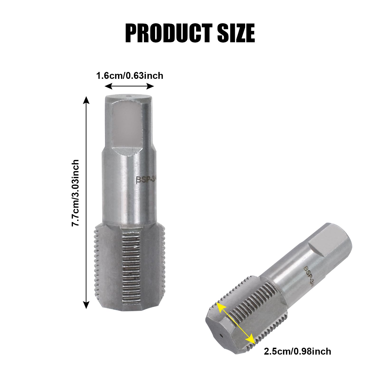 Naapesi Maschi a Scanalature Diritte per Filettare, 3/4" Maschi a Tubo NPT, 55 gradi Rubinetto Filettato per Filettare, Filettatura per Pulire o Rifilare Filettature di Tubi Danneggiate o Inceppate