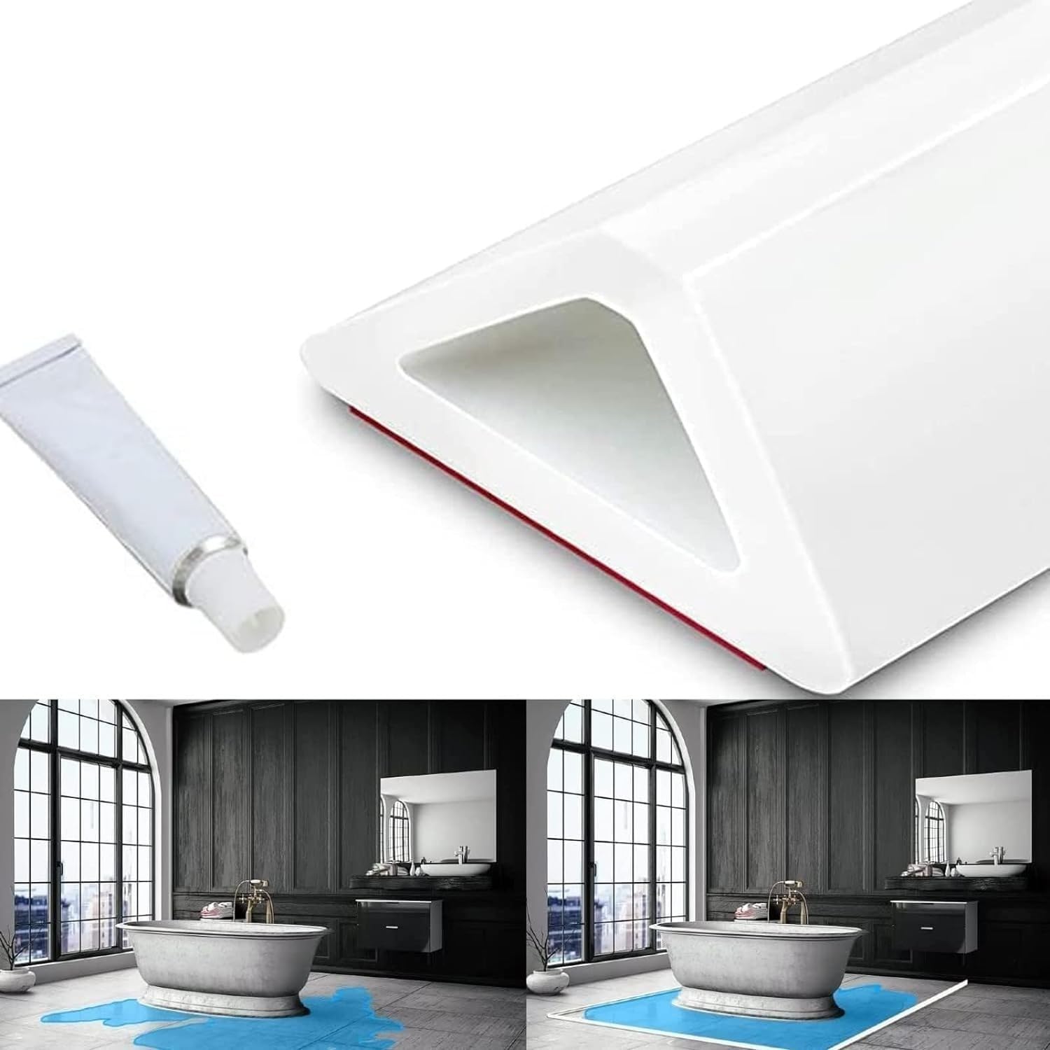 Careopeta Silicone Water Stopper for Bathroom Kitchen Slab Self Adhesive Collapsible Threshold Water Dam Barrier Strip Tape with Glue (White, 1 Meter) (B09PBNZQSN) Amazon Price History, Amazon Price Tracker